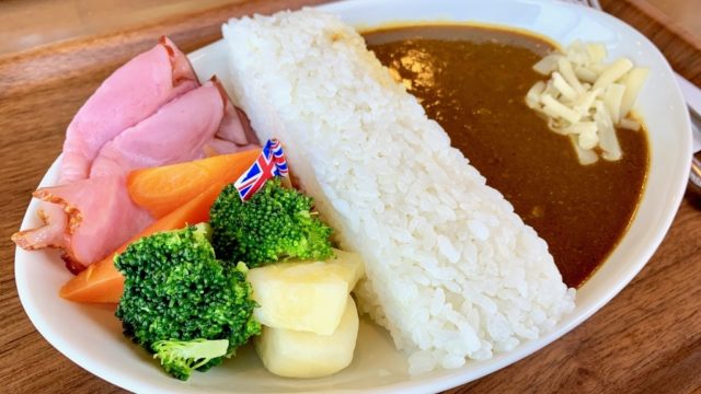 宮ヶ瀬ダム放流カレー食ったどー！はい、決壊〜（米が崩れる音）